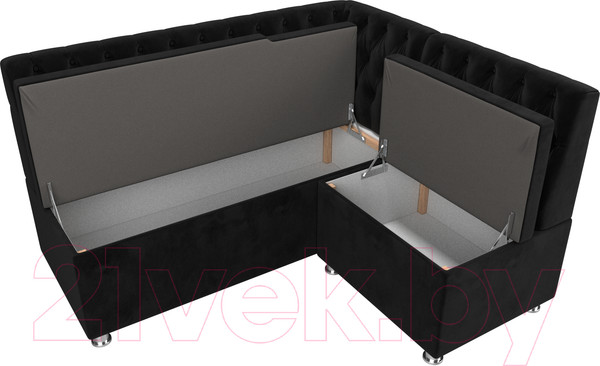Изображение товара Уголок кухонный мягкий Лига Диванов Мирта 262 правый / 107593 (велюр, черный)