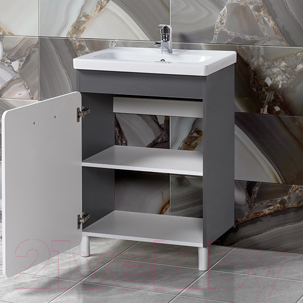 Изображение товара Тумба под умывальник Акваль Сеул 60 / СЕУЛ.60.10.27.N