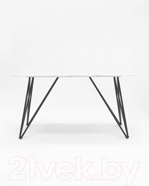 Изображение товара Обеденный стол Stool Group Сакраменто 140x90 / DT-968-W-140 (белый/стекло)