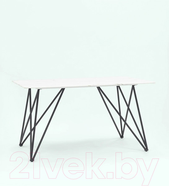 Изображение товара Обеденный стол Stool Group Сакраменто 140x90 / DT-968-W-140 (белый/стекло)