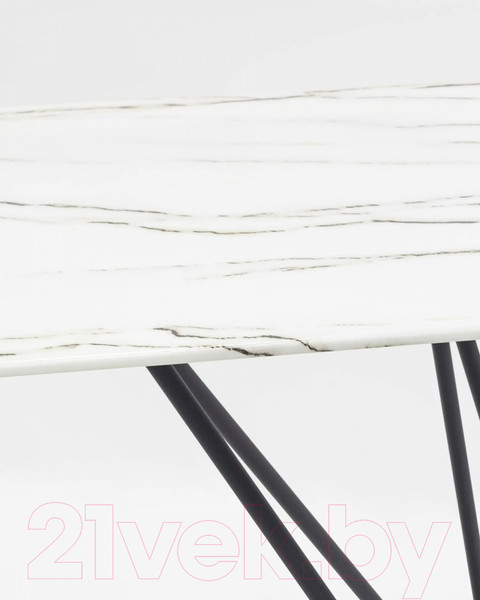 Изображение товара Обеденный стол Stool Group Сакраменто 140x90 / DT-968-W-140 (белый/стекло)