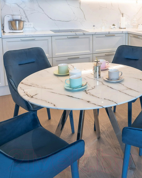 Изображение товара Обеденный стол Stool Group Хьюстон 100x100 / DT-954-W-100 (белый/стекло)