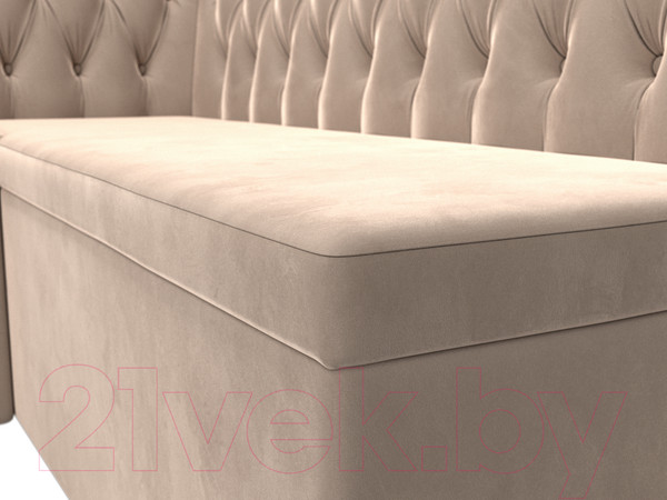 Изображение товара Уголок кухонный мягкий Лига Диванов Мирта 262 левый / 107586 (велюр, бежевый)