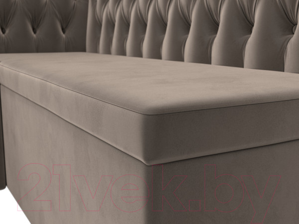 Изображение товара Уголок кухонный мягкий Лига Диванов Мирта 262 левый / 107590 (велюр, коричневый)