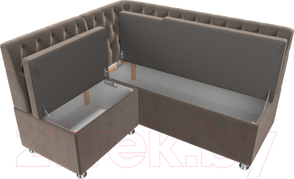 Изображение товара Уголок кухонный мягкий Лига Диванов Мирта 262 левый / 107590 (велюр, коричневый)