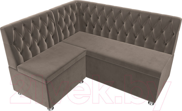 Изображение товара Уголок кухонный мягкий Лига Диванов Мирта 262 левый / 107590 (велюр, коричневый)