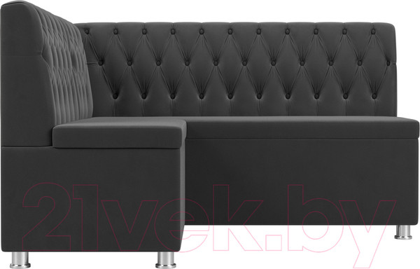 Изображение товара Уголок кухонный мягкий Лига Диванов Мирта 262 левый / 107591 (велюр, серый)