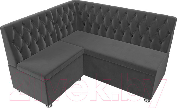 Изображение товара Уголок кухонный мягкий Лига Диванов Мирта 262 левый / 107591 (велюр, серый)