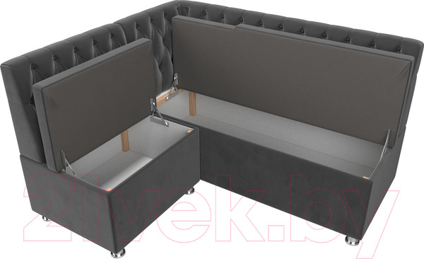 Изображение товара Уголок кухонный мягкий Лига Диванов Мирта 262 левый / 107591 (велюр, серый)