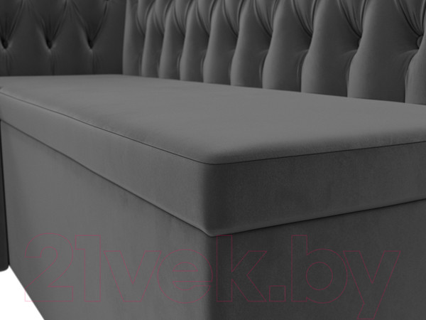 Изображение товара Уголок кухонный мягкий Лига Диванов Мирта 262 левый / 107591 (велюр, серый)