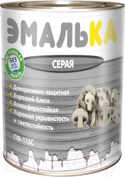 Изображение товара Эмаль Эмалька ПФ-115 С (900мл, серый)