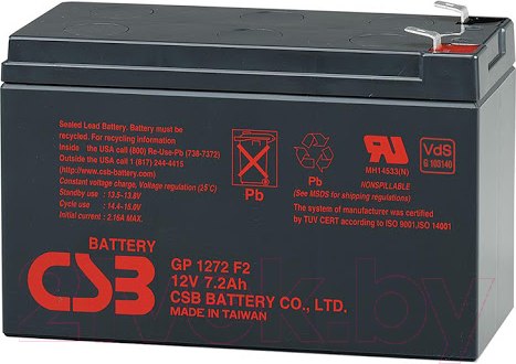 Изображение товара Аккумуляторная батарея CSB GP 1272 12V/7.2Ah