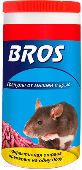 Изображение товара Средство для борьбы с вредителями Bros Гранулы от мышей и крыс (250г)
