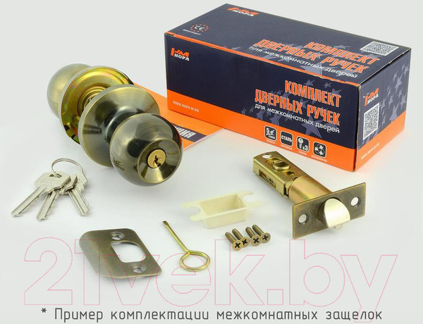 Изображение товара Ручка дверная Нора-М ЗШ-01 (старая медь)