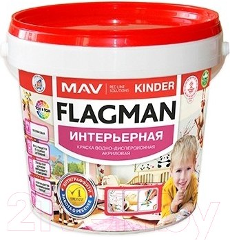 Изображение товара Краска MAV Flagman Kinder (1л, белый полуматовый)