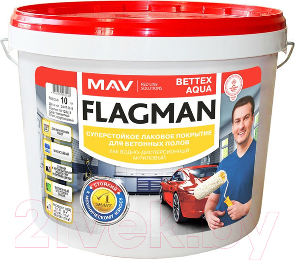 Изображение товара Лак MAV Flagman Bettex Aqua (11л, бесцветный полуглянцевый)