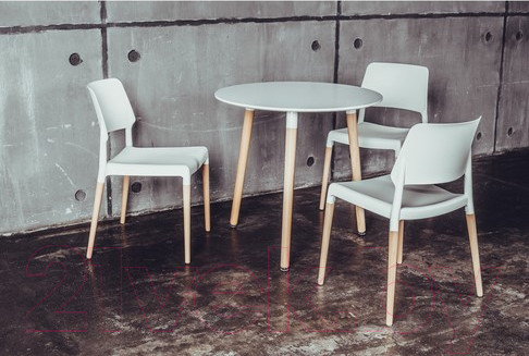 Изображение товара Стул Stool Group Bistro / 8086 (белый/деревянные ножки)