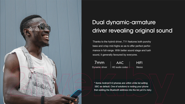 Изображение товара Беспроводные наушники QCY T11 (черный)