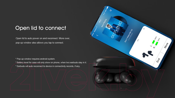 Изображение товара Беспроводные наушники QCY T11 (черный)