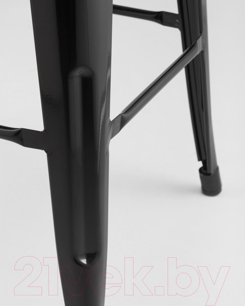 Изображение товара Стул барный Stool Group Tolix Wood со спинкой / YD-H675E-W LG-01 (черный глянцевый/темное дерево)