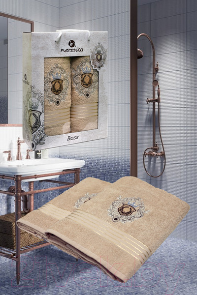 Изображение товара Набор полотенец Merzuka 9807 50x90/70х140 (бежевый)