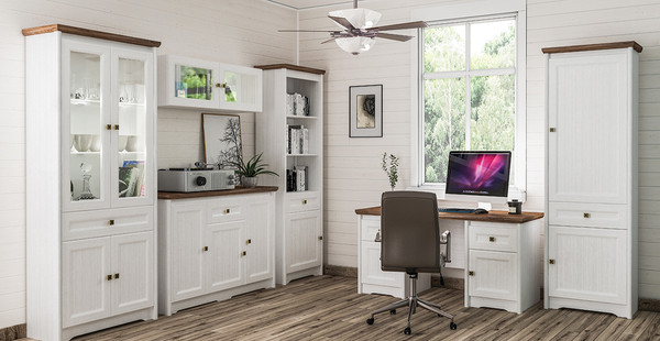 Изображение товара Письменный стол Мебель-Неман Тиволи МН-035-26 (белый текстурный/дуб стирлинг)