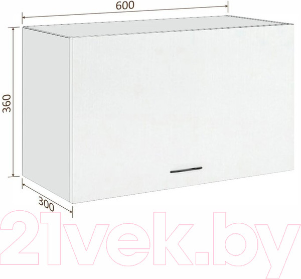 Изображение товара Шкаф под вытяжку Кортекс-мебель Корнелия Экстра ВШГ60-1г-360 (белый)