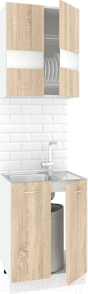 Изображение товара Комплект кухонных модулей Кортекс-мебель Корнелия Экстра 60м2д (дуб сонома)