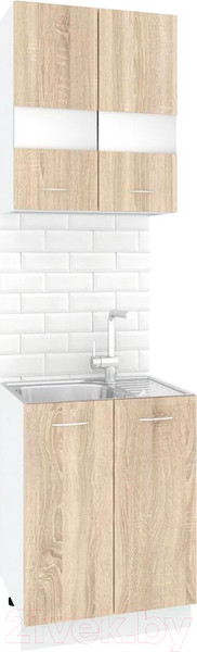 Изображение товара Комплект кухонных модулей Кортекс-мебель Корнелия Экстра 60м2д (дуб сонома)