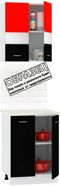 Изображение товара Комплект кухонных модулей Кортекс-мебель Корнелия Экстра 60р2д (дуб сонома/мадрид)