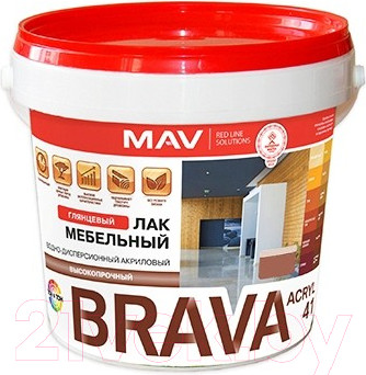Изображение товара Лак MAV Brava ВД-АК-2041 мебельный (1л, бесцветный глянцевый)