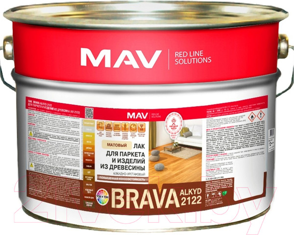 Изображение товара Лак MAV Brava Alkyd 2122 (10л, бесцветный матовый)