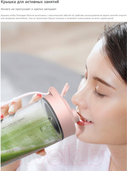 Изображение товара Блендер для смузи Deerma DEM-NU06 (Blue)