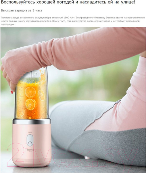 Изображение товара Блендер для смузи Deerma DEM-NU06 (Blue)