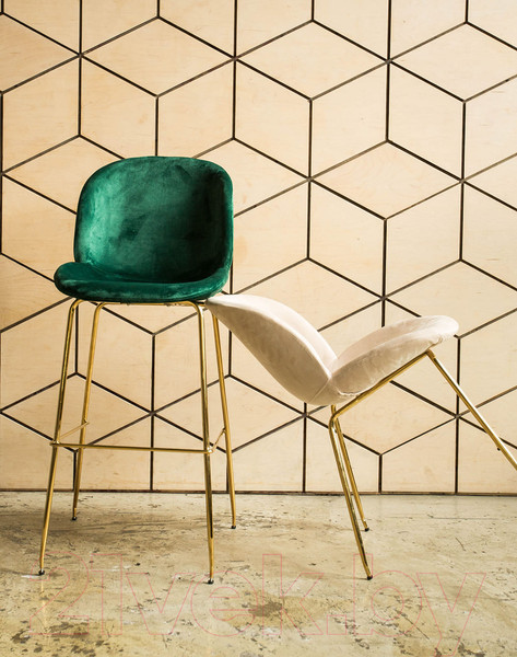 Изображение товара Стул барный Stool Group Турин со спинкой / 9329C (экокожа коричневый/черные ножки)