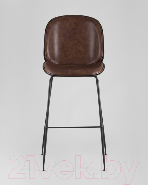 Изображение товара Стул барный Stool Group Турин со спинкой / 9329C (экокожа коричневый/черные ножки)