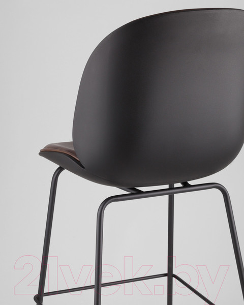Изображение товара Стул барный Stool Group Турин со спинкой / 9329C (экокожа коричневый/черные ножки)