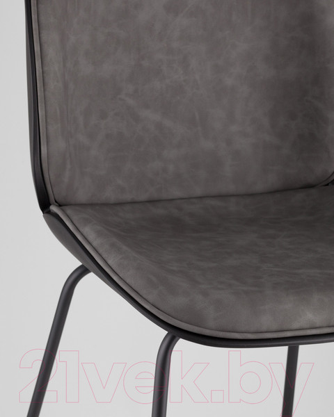 Изображение товара Стул барный Stool Group Турин со спинкой / 9329C (экокожа серый/черные ножки)