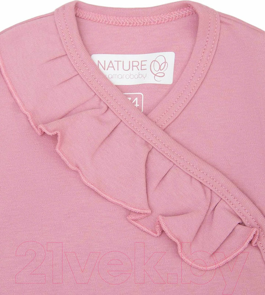 Изображение товара Боди для малышей Amarobaby Nature / AB-OD21-NZ2/06-74 (розовый, р. 74)