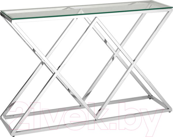 Изображение товара Консольный столик Stool Group Инсигния 120x40 / ECST-026 (прозрачное стекло/сталь серебристый)