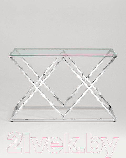 Изображение товара Консольный столик Stool Group Инсигния 120x40 / ECST-026 (прозрачное стекло/сталь серебристый)