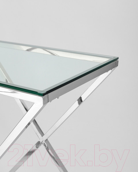 Изображение товара Консольный столик Stool Group Инсигния 120x40 / ECST-026 (прозрачное стекло/сталь серебристый)