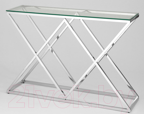 Изображение товара Консольный столик Stool Group Инсигния 115x30 / ECST-026 (прозрачное стекло/сталь серебристый)