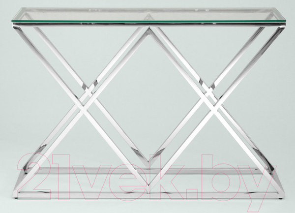 Изображение товара Консольный столик Stool Group Инсигния 115x30 / ECST-026 (прозрачное стекло/сталь серебристый)