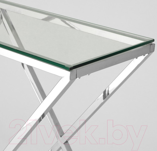 Изображение товара Консольный столик Stool Group Инсигния 115x30 / ECST-026 (прозрачное стекло/сталь серебристый)