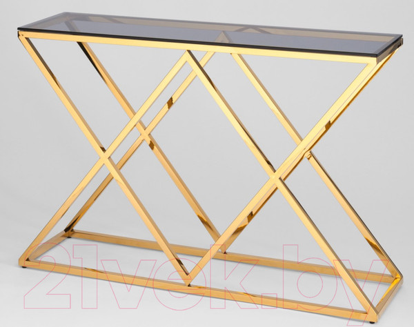 Изображение товара Консольный столик Stool Group Инсигния 115x30 / ECST-026-TG-SK (стекло Smoke/сталь золото)