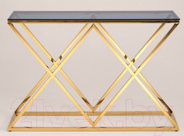Изображение товара Консольный столик Stool Group Инсигния 115x30 / ECST-026-TG-SK (стекло Smoke/сталь золото)