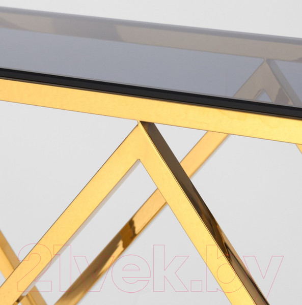 Изображение товара Консольный столик Stool Group Инсигния 115x30 / ECST-026-TG-SK (стекло Smoke/сталь золото)