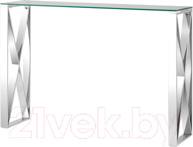 Изображение товара Консольный столик Stool Group Кросс 115x30 / ECST-008 (стекло/сталь/серебристый)