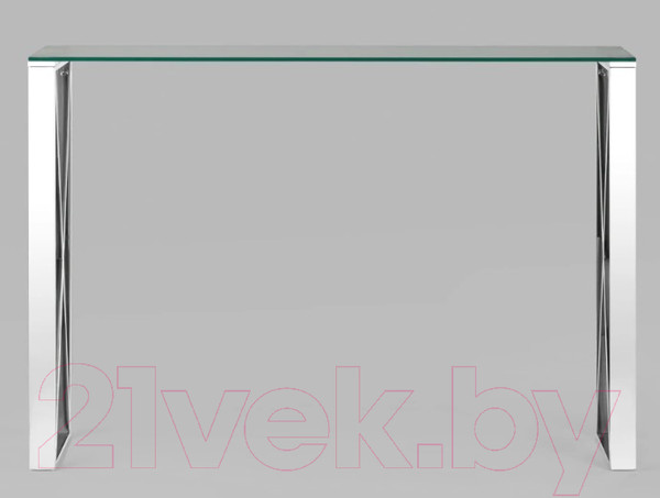 Изображение товара Консольный столик Stool Group Кросс 115x30 / ECST-008 (стекло/сталь/серебристый)